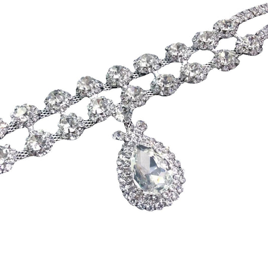 Floréll Necklace - Zircon Encrusted Pendant Double Chain