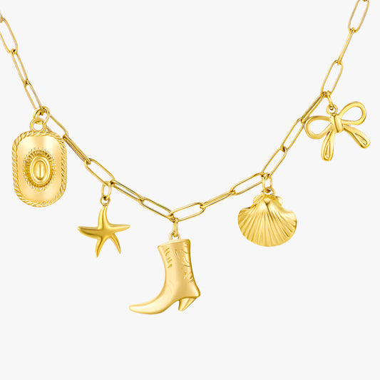 Gold Coast - Beach Inspired Charm Necklace