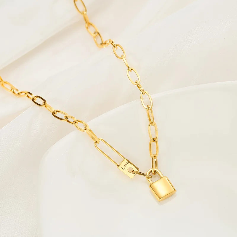 Love Lock Gold Necklace