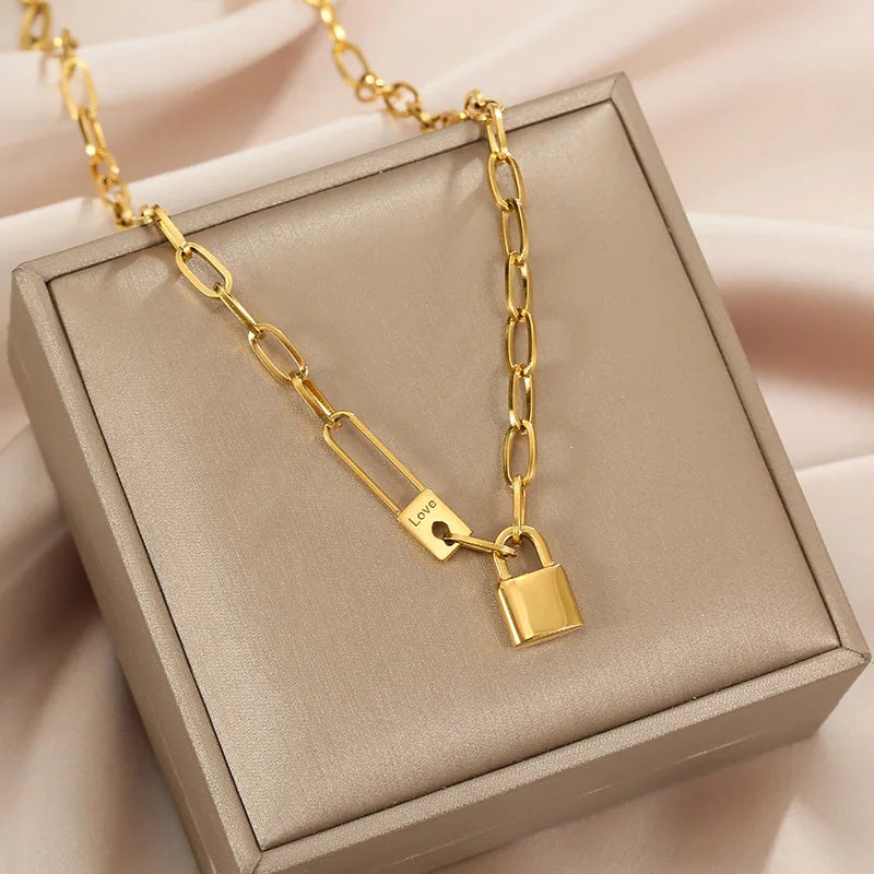 Love Lock Gold Necklace
