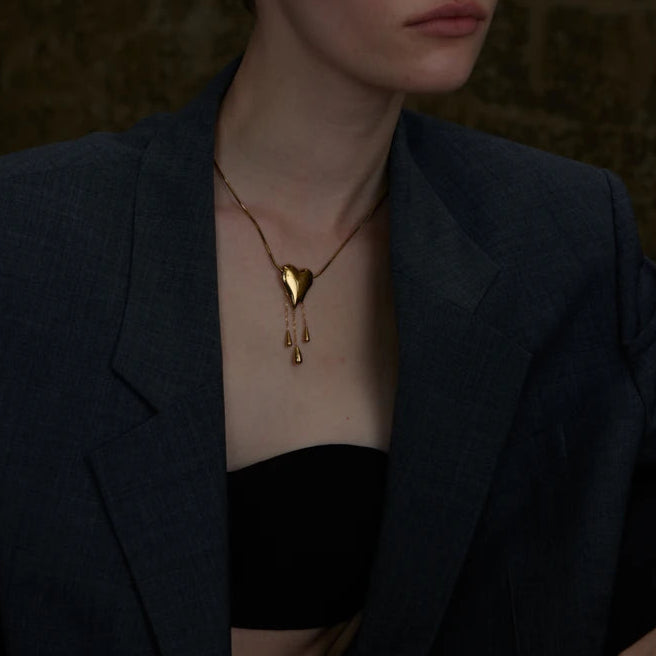 Love Explosion - Heart Water Drop Necklace