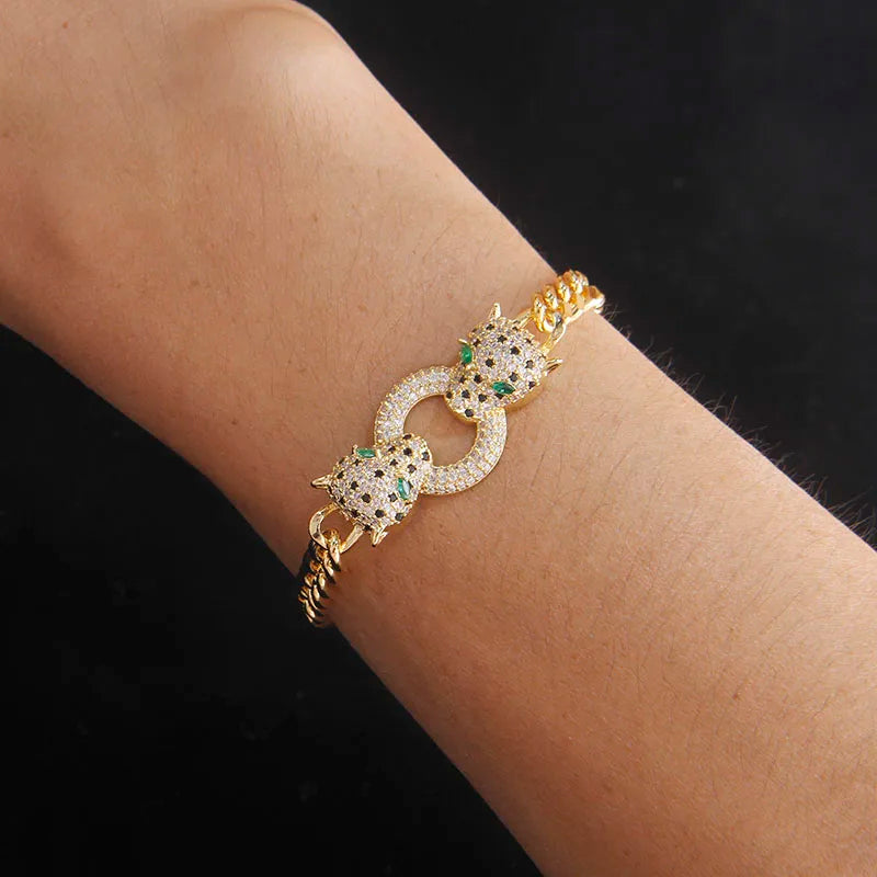 Jaguar Necklace Bracelet Set