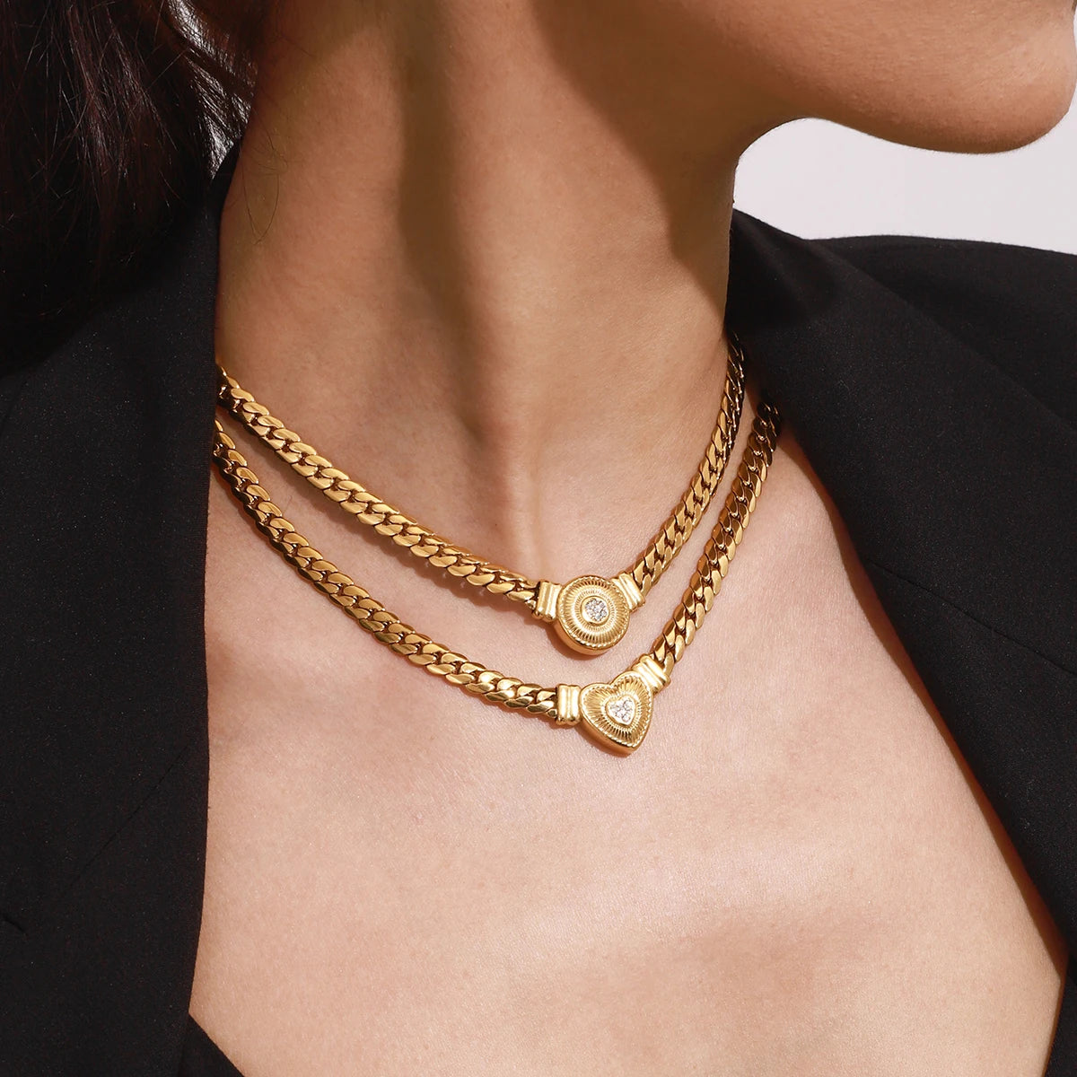 Gold Form - Stackable Pendant Necklace