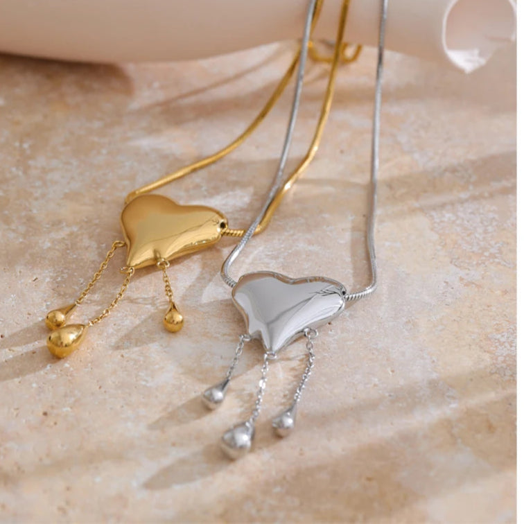 Love Explosion - Heart Water Drop Necklace