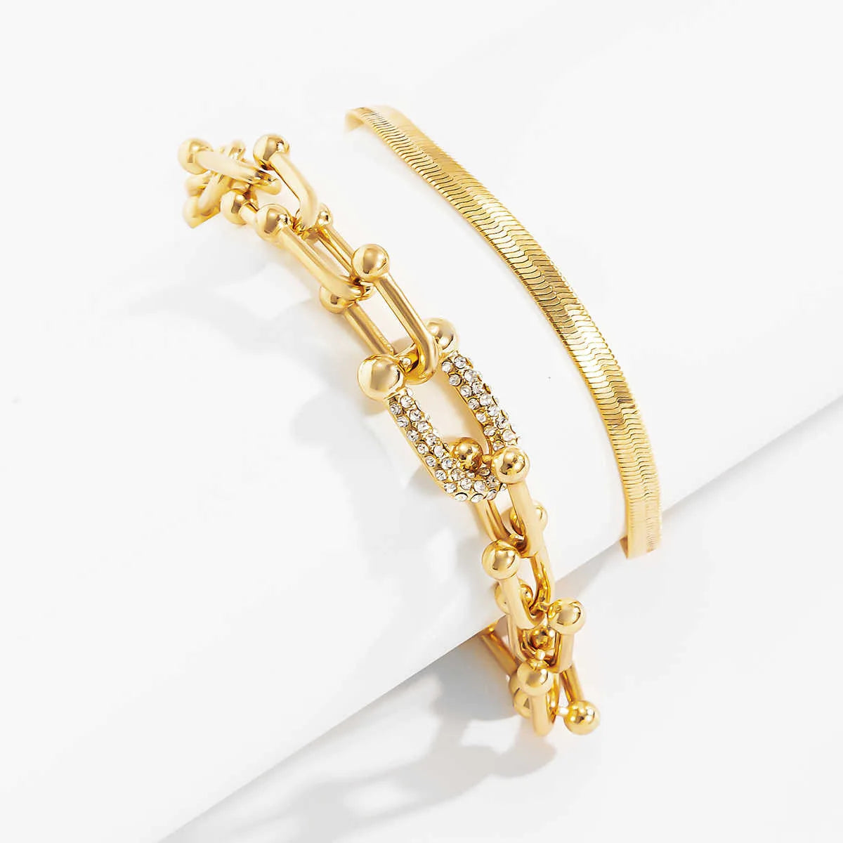 Chain & Link Bracelet Duo