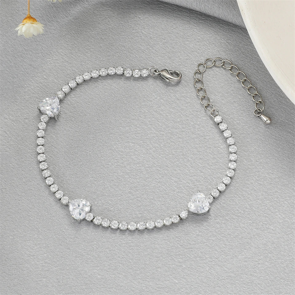 Lovergirl - Pink Heart Tennis Bracelet
