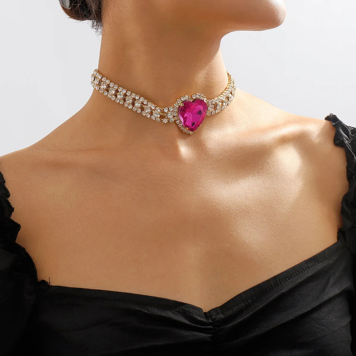 Unmatched Love Necklace - Zircon Heart Pendant Chain