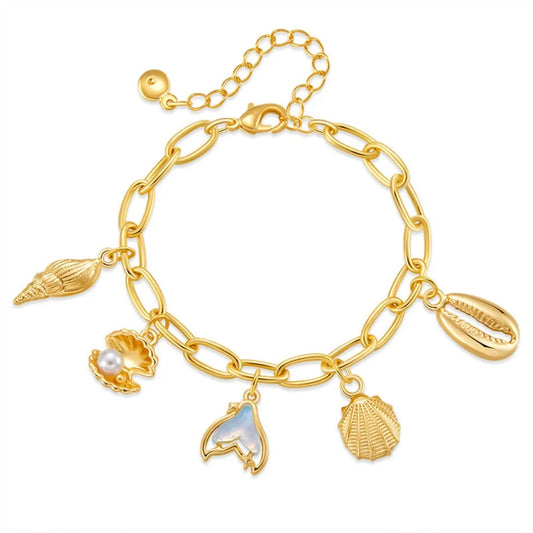 Sand Daze - Gold Beach Charm Bracelet