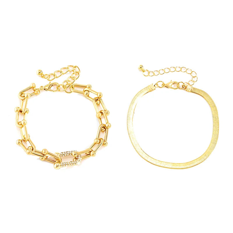 Chain & Link Bracelet Duo