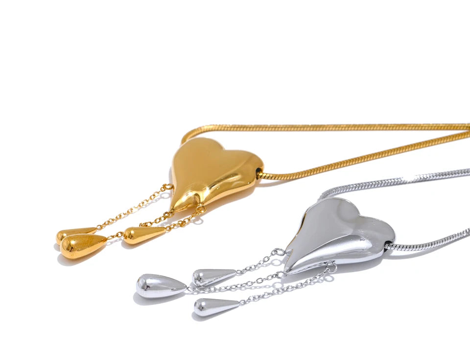 Love Explosion - Heart Water Drop Necklace