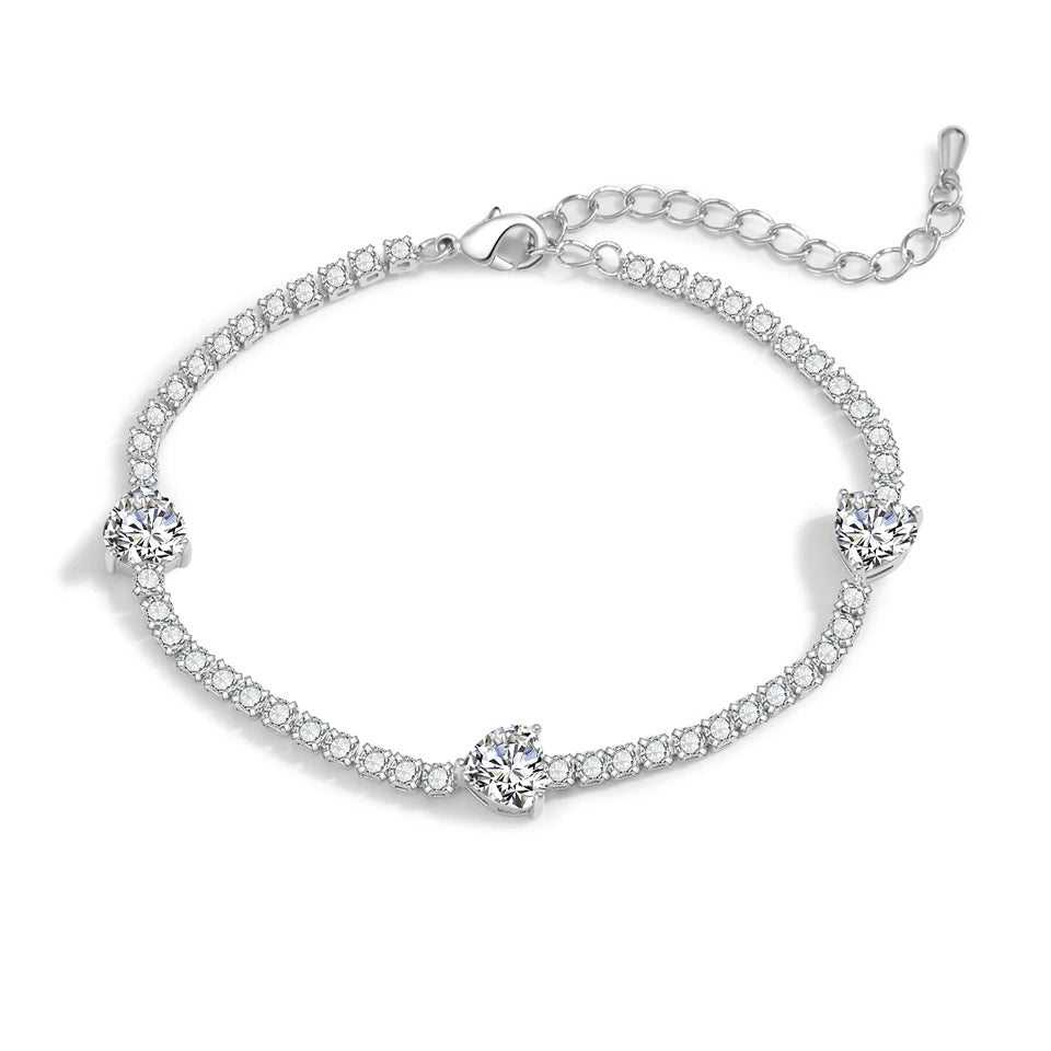 Lovergirl - Pink Heart Tennis Bracelet