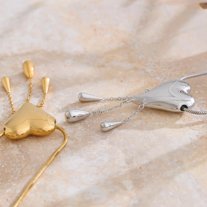 Love Explosion - Heart Water Drop Necklace