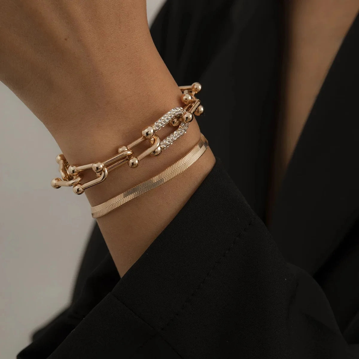 Chain & Link Bracelet Duo