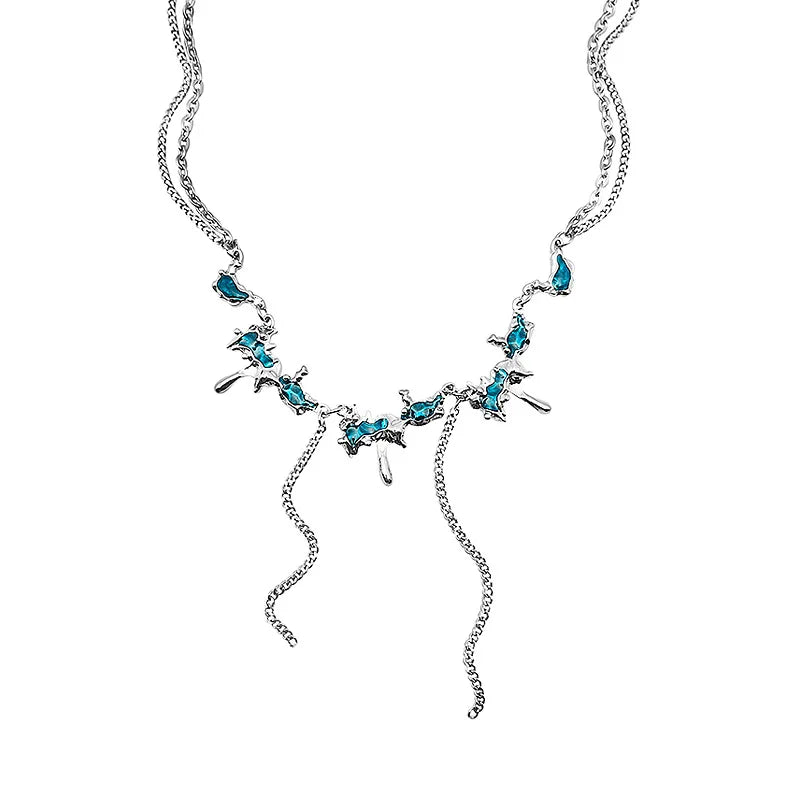 Azure Tassel Necklace - Drip Design