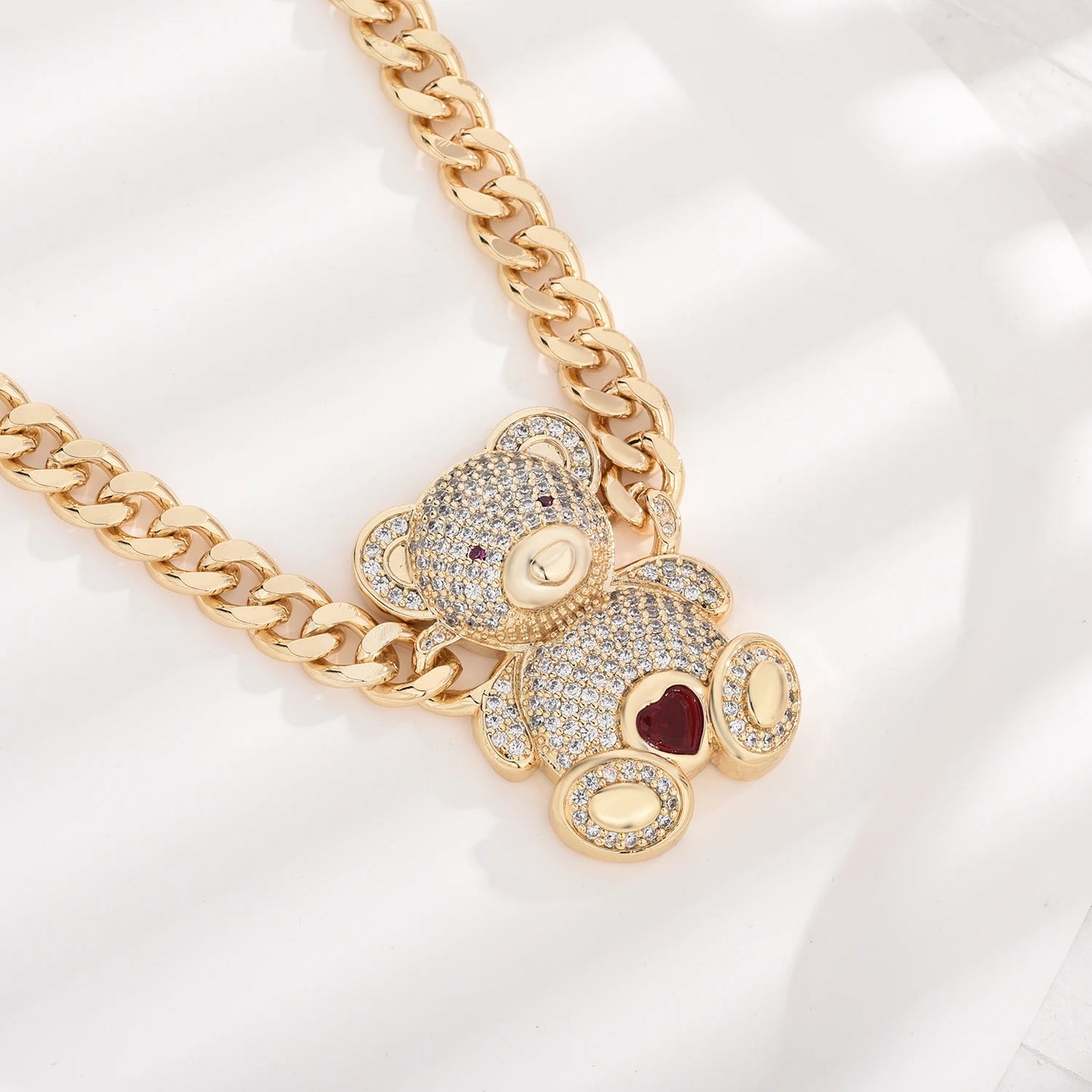 Sweet Teddy Bear Pendant Necklace