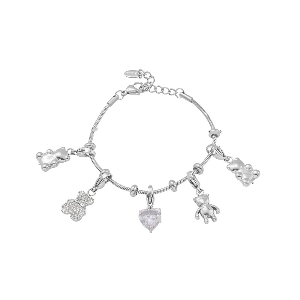 Glam Bear - Zircon Stainless Steel Bracelet