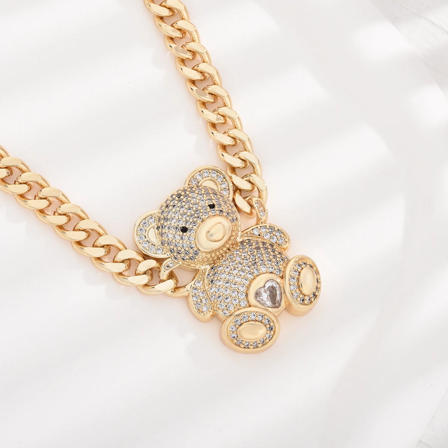 Sweet Teddy Bear Pendant Necklace