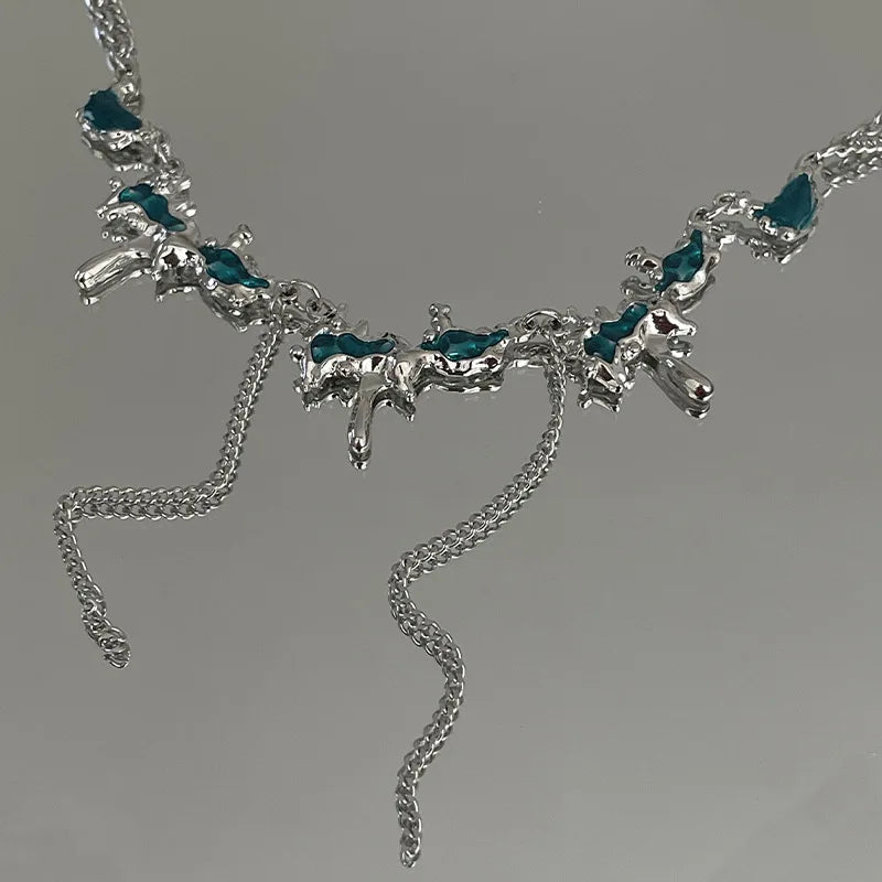 Azure Tassel Necklace - Drip Design