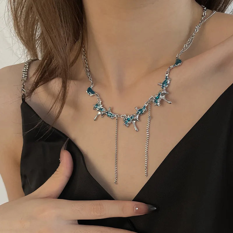 Azure Tassel Necklace - Drip Design