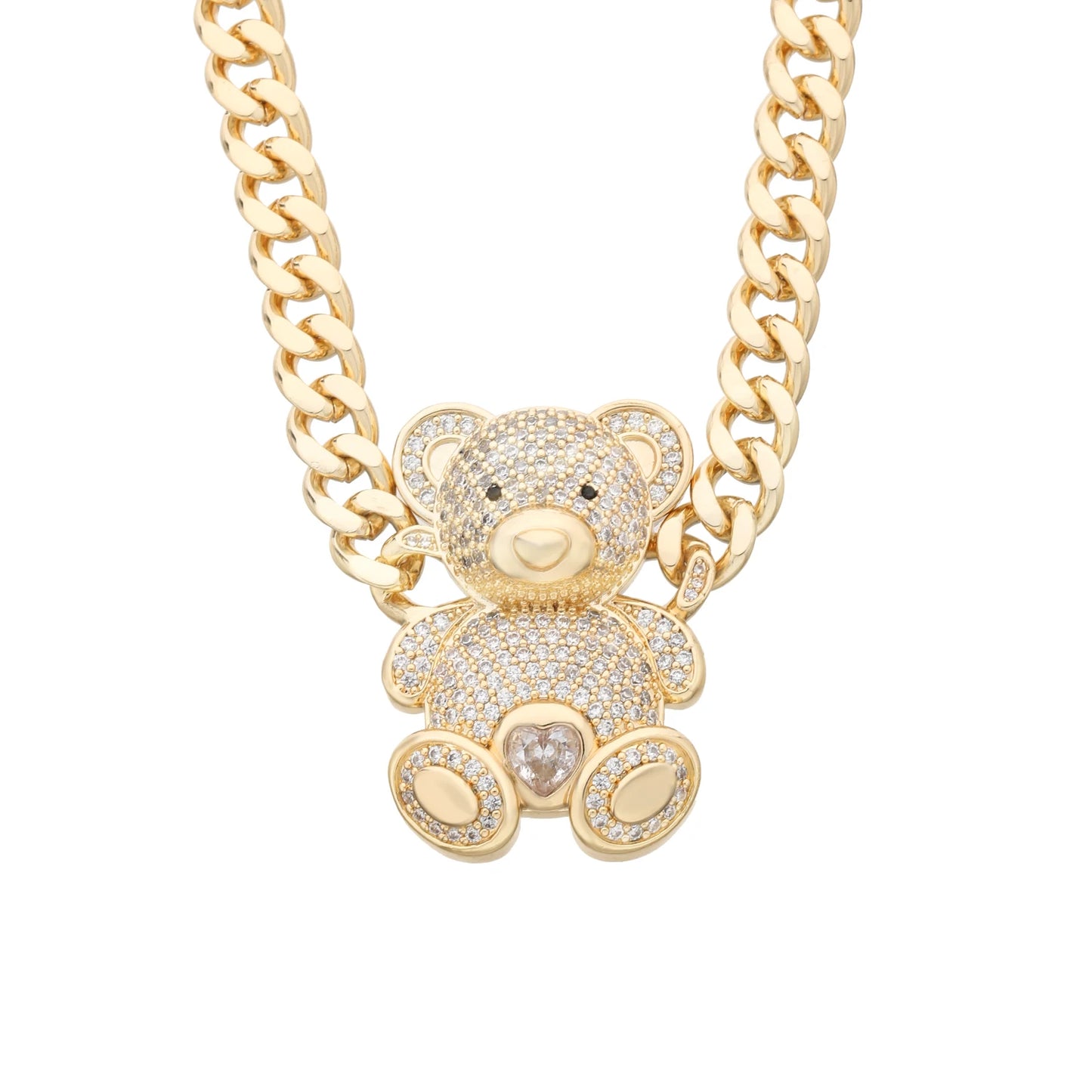 Sweet Teddy Bear Pendant Necklace