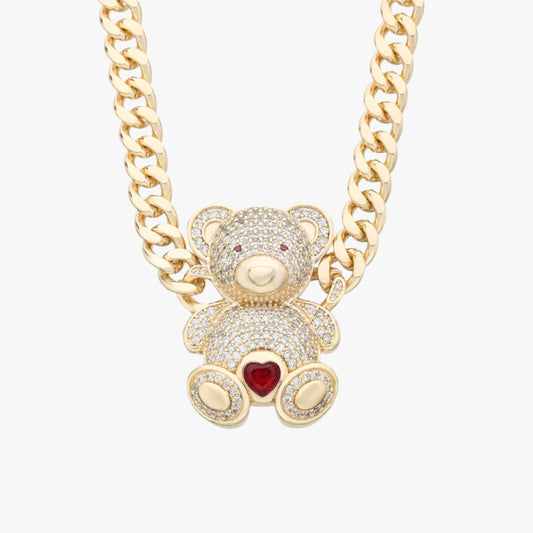 Sweet Teddy Bear Pendant Necklace