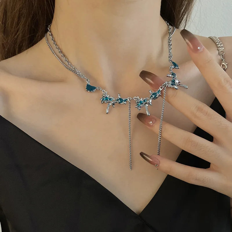 Azure Tassel Necklace - Drip Design