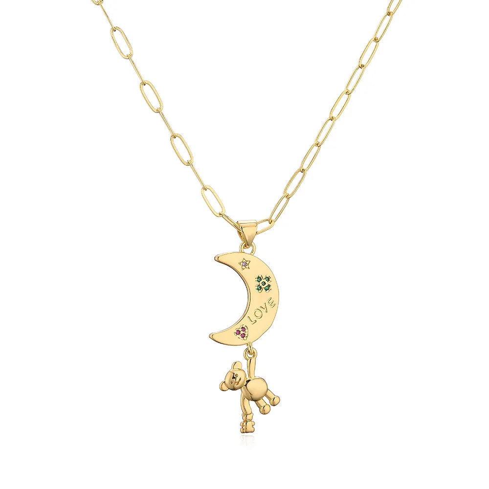 Bear Code - Copper Pendant Necklace