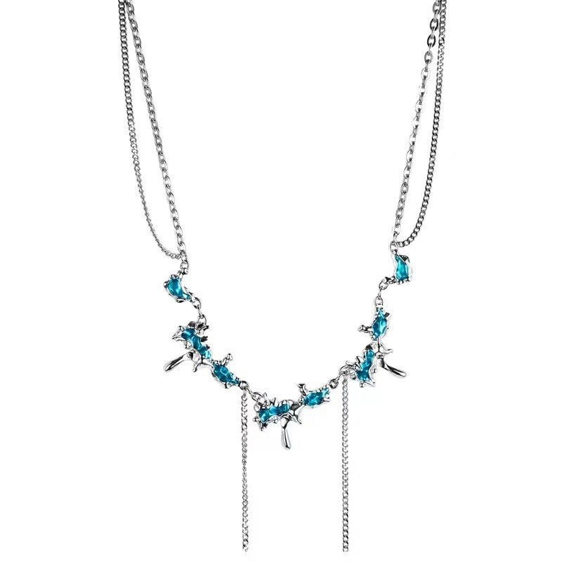 Azure Tassel Necklace - Drip Design