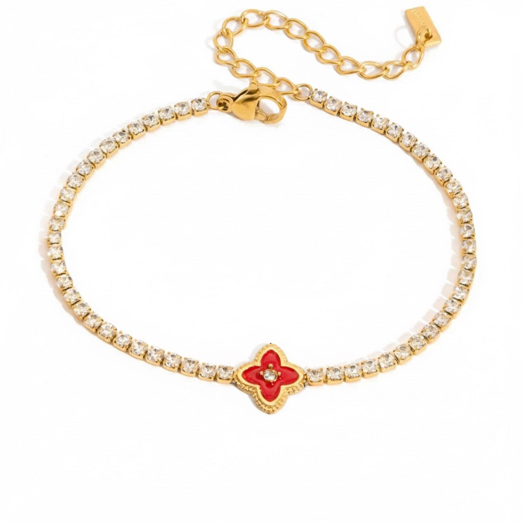 Sweetheart Stack - Gold & White Tennis Bracelets