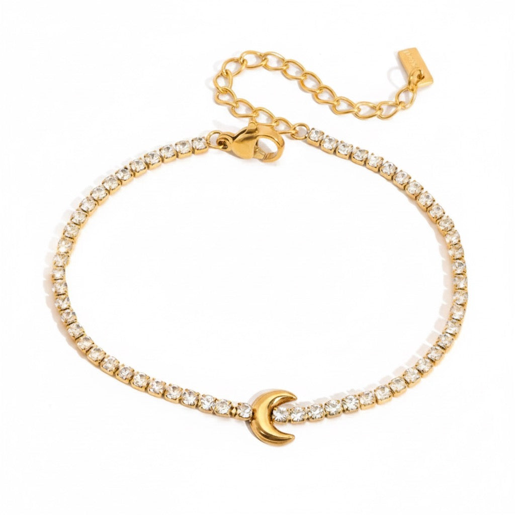 Sweetheart Stack - Gold & White Tennis Bracelets