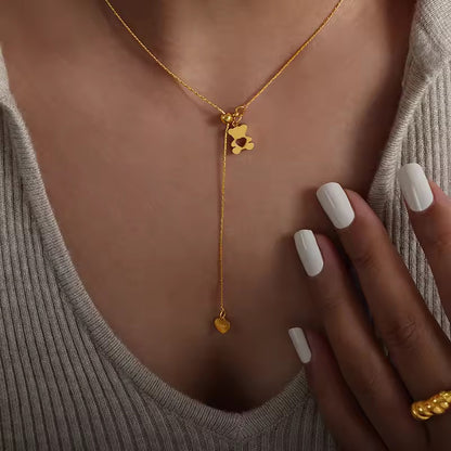 Aesthetic Gold Bear Necklace