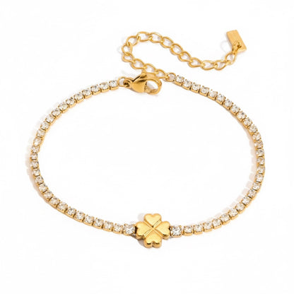 Sweetheart Stack - Gold & White Tennis Bracelets