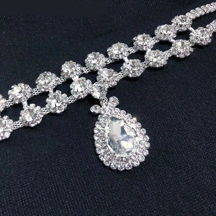 Floréll Necklace - Zircon Encrusted Pendant Double Chain