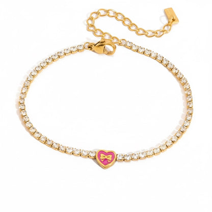 Sweetheart Stack - Gold & White Tennis Bracelets