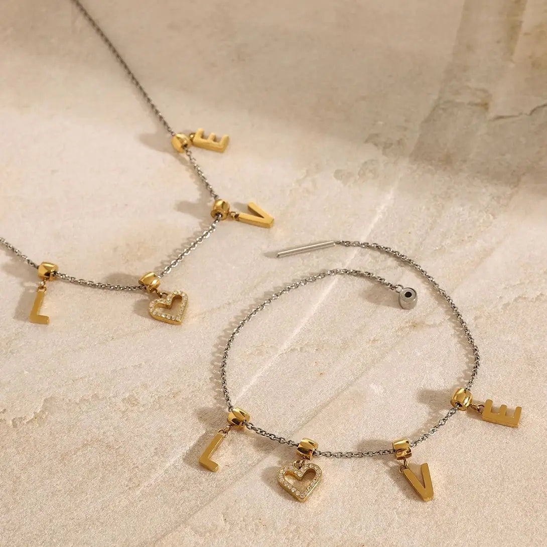 Love In Gold Necklace Set