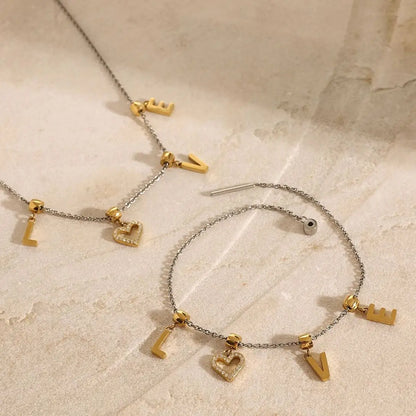 Love In Gold Necklace Set