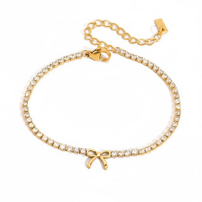 Sweetheart Stack - Gold & White Tennis Bracelets