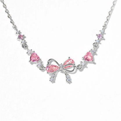 Valentine - Dainty Pink Ribbon Bracelet