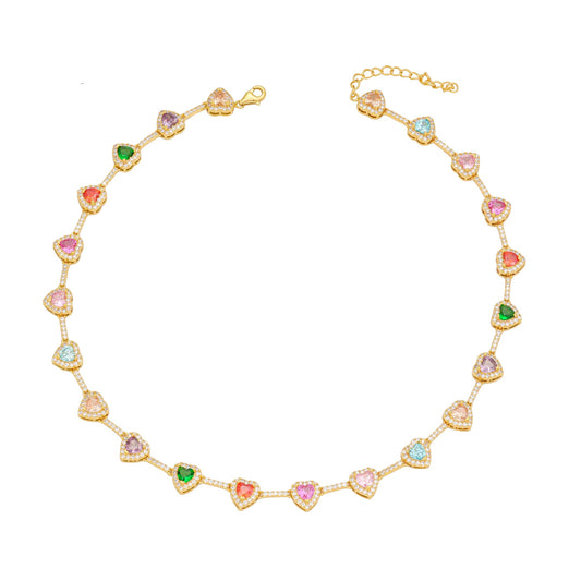 Chrome Love - Heart Zircon Necklace