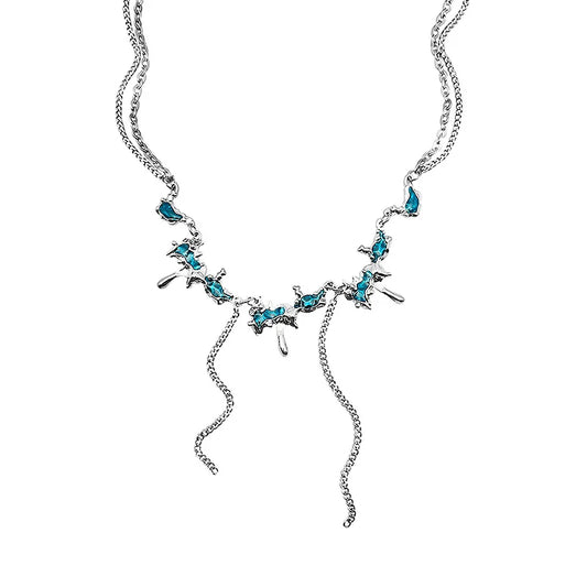 Azure Tassel Necklace - Drip Design