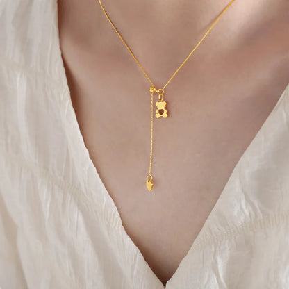 Aesthetic Gold Bear Necklace