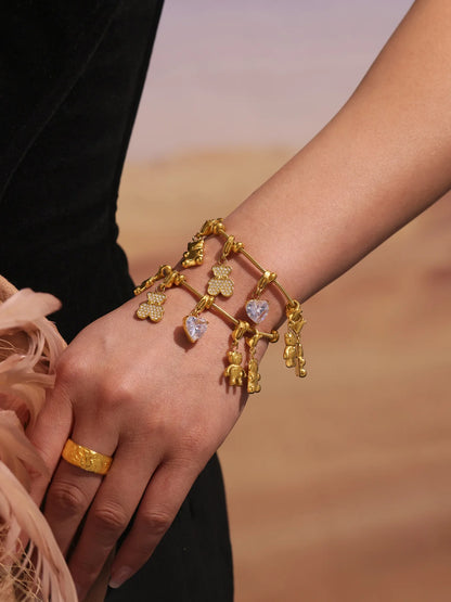 Glam Bear - Zircon Stainless Steel Bracelet