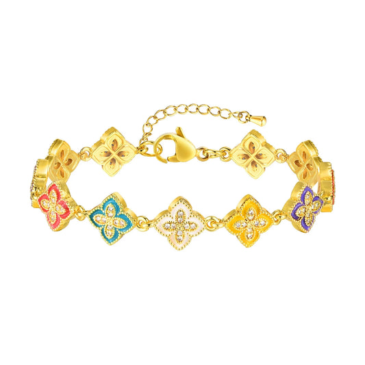 Chrome Leaf - Clover Bracelet