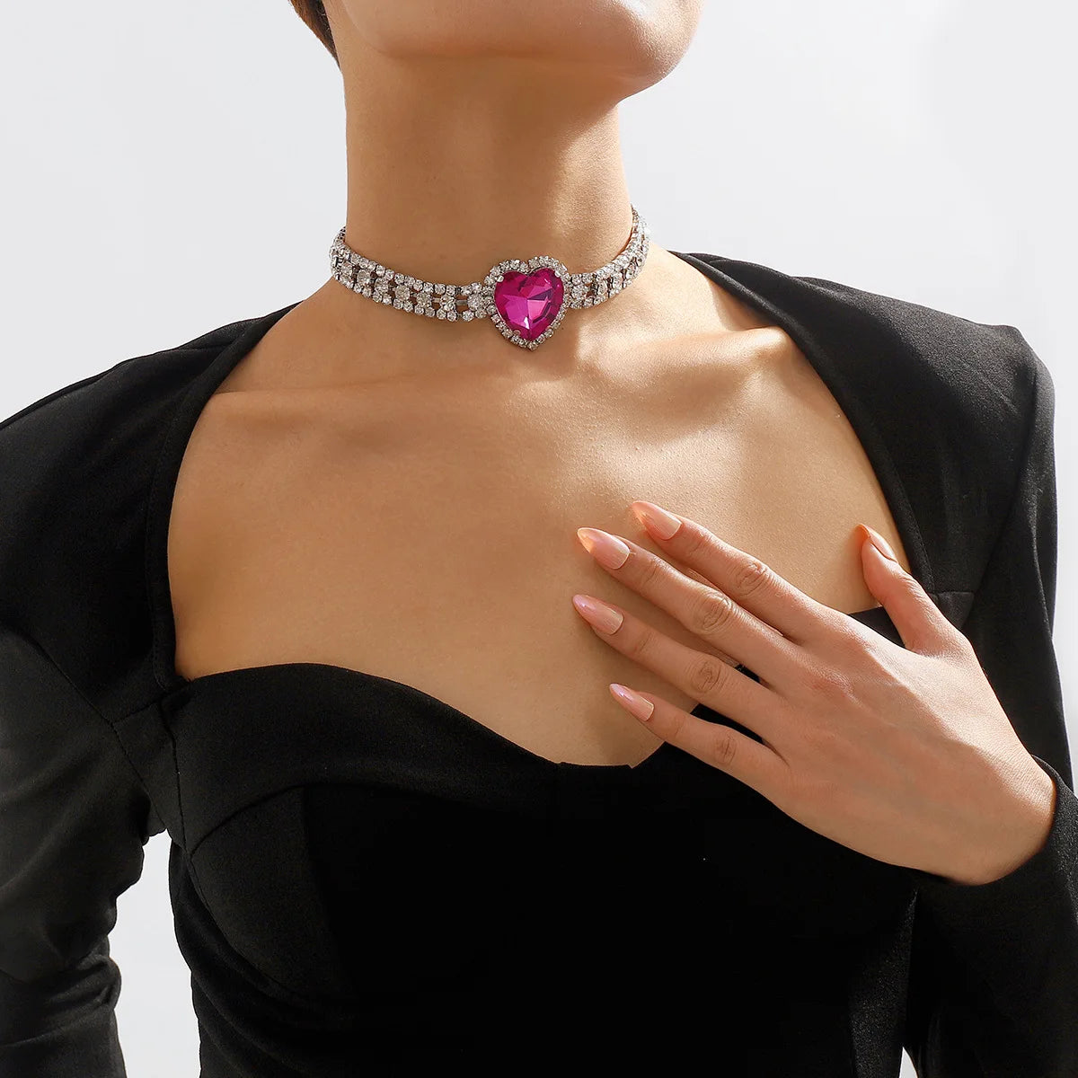 Unmatched Love Necklace - Zircon Heart Pendant Chain