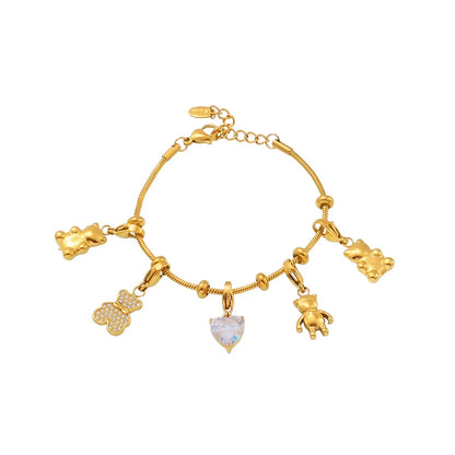 Glam Bear - Zircon Stainless Steel Bracelet