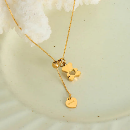 Aesthetic Gold Bear Necklace