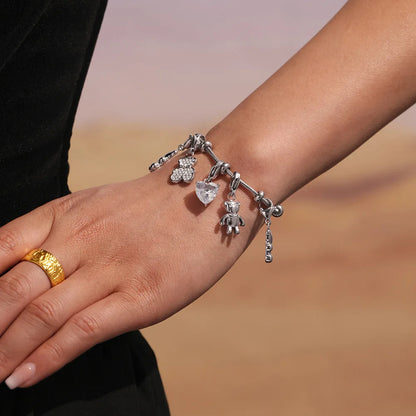 Glam Bear - Zircon Stainless Steel Bracelet