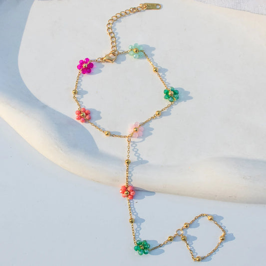 Floral Hand Chain Bracelet