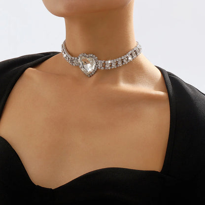 Unmatched Love Necklace - Zircon Heart Pendant Chain